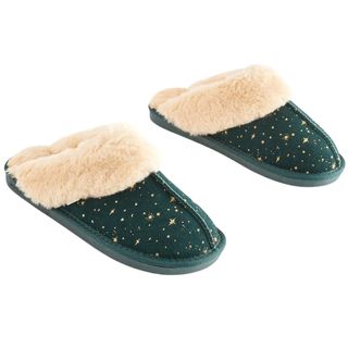 faux fur lined slippers