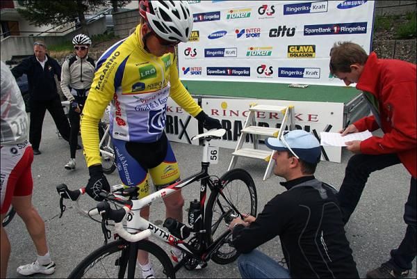 Christian Moberg (Glud &amp; Marstrand - LRO Radgivning) awaits the start of stage 1.