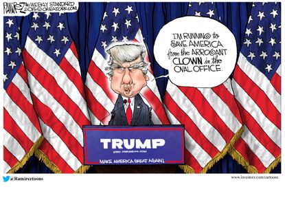 Political cartoon U.S. Trump 2016