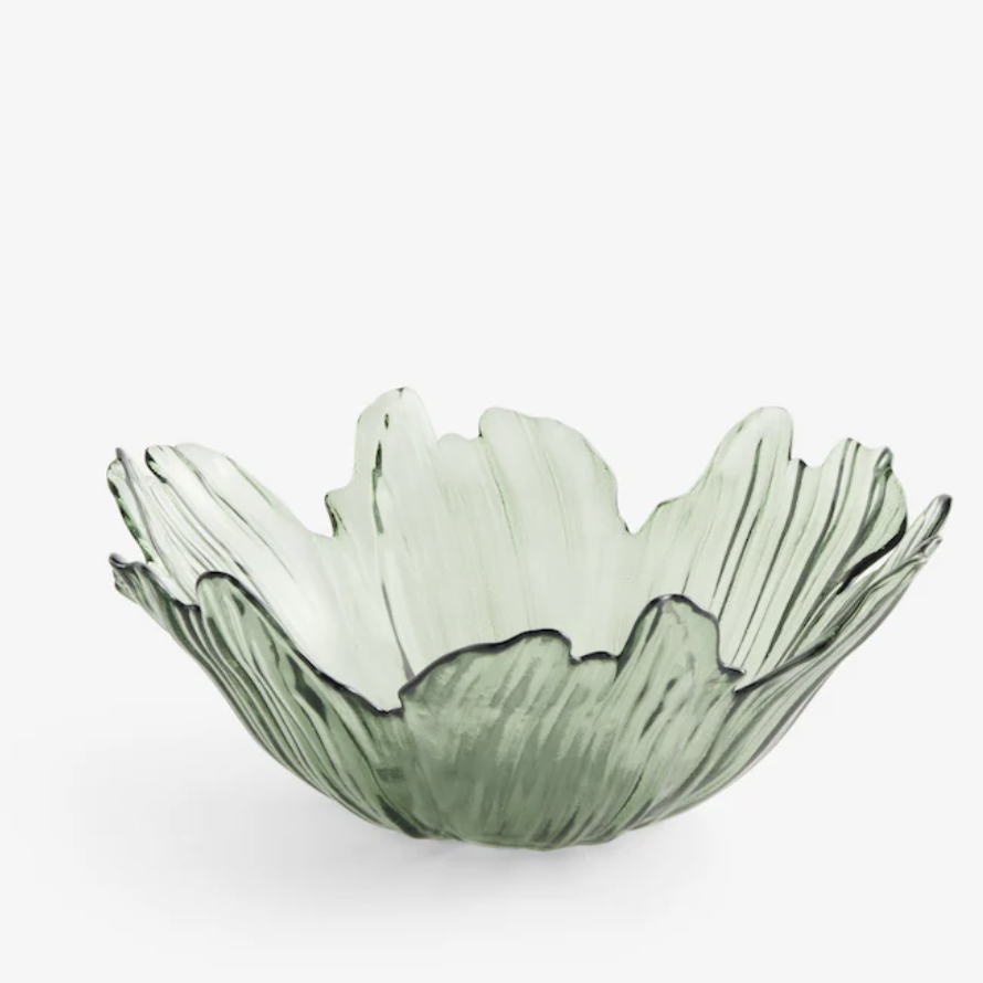green glass bowl