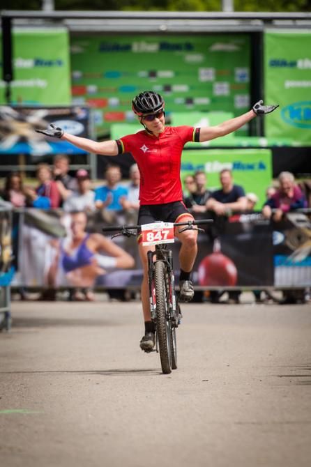 Annika Langvad wins the race