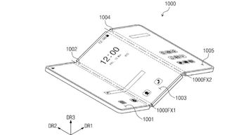 Diagram of tri-fold phone design from Samsung patent application