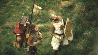 Terry Gilliam and Graham Chapman in Monty Python and the Holy Grail