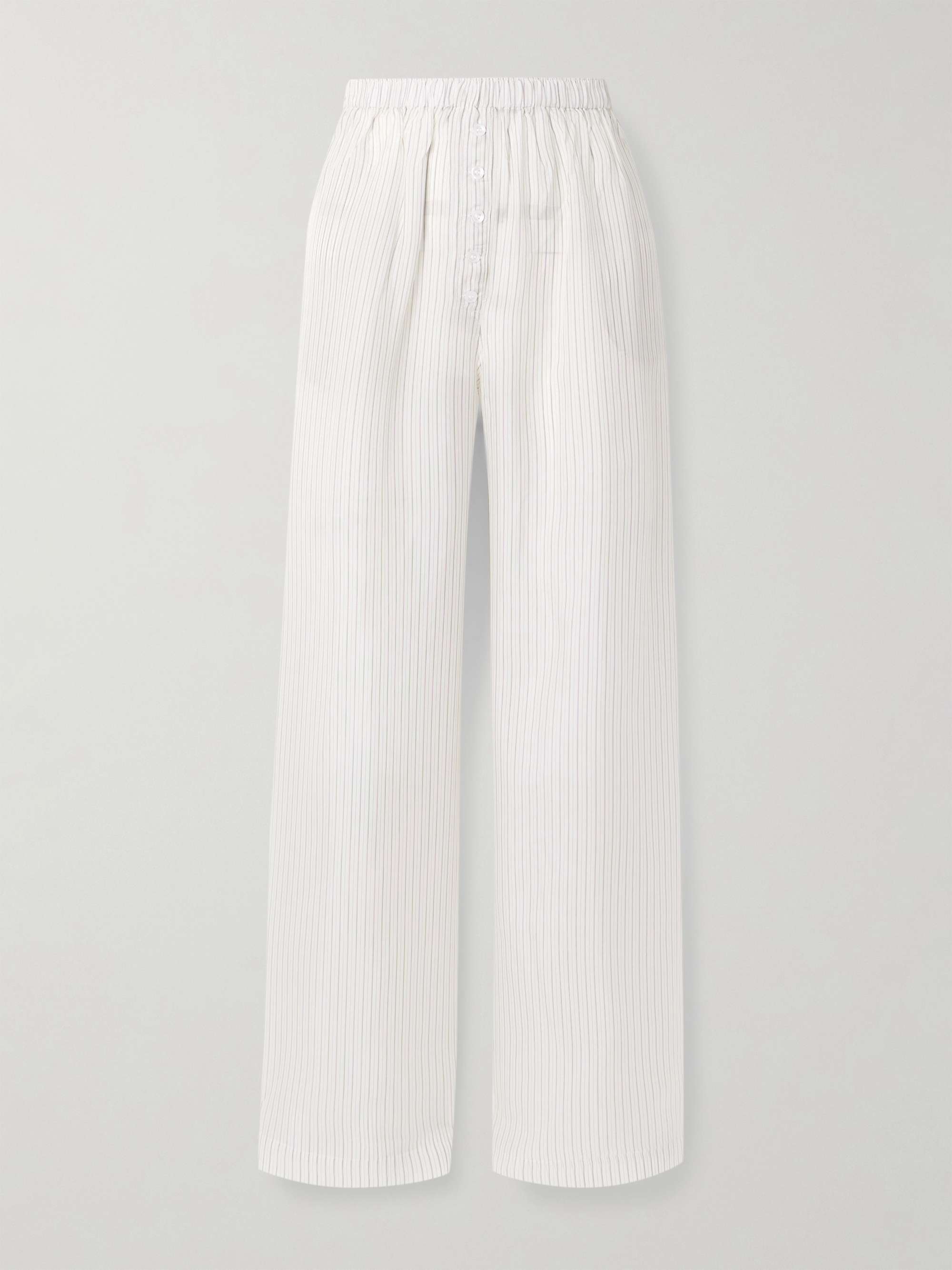 Brenna Striped Oxford Wide-Leg Pants