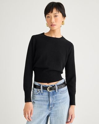 Cashmere Shrunken Crewneck Sweater