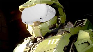 Master Chief from Halo wearing a Meta Quest 2 headset