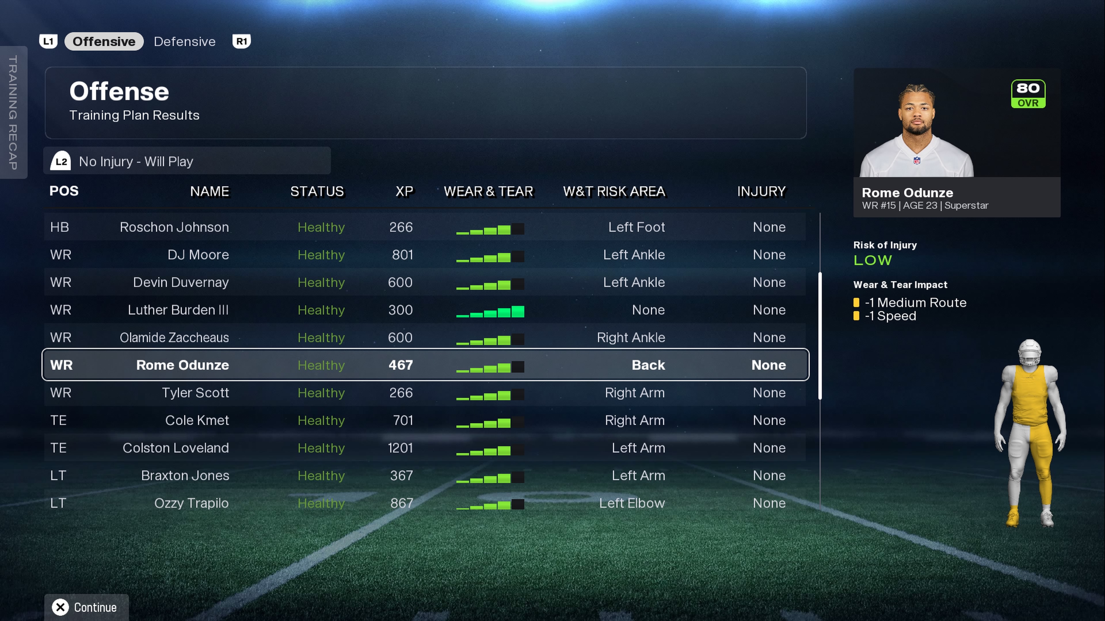 The new Madden 26 Wear &amp;amp; Tear system in franchise