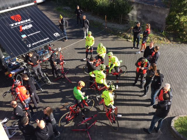 Trek-Segafredo prepare to roll out