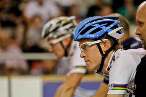 Cameron meyer and Leigh Howard were on scratch in the wheel race heats.