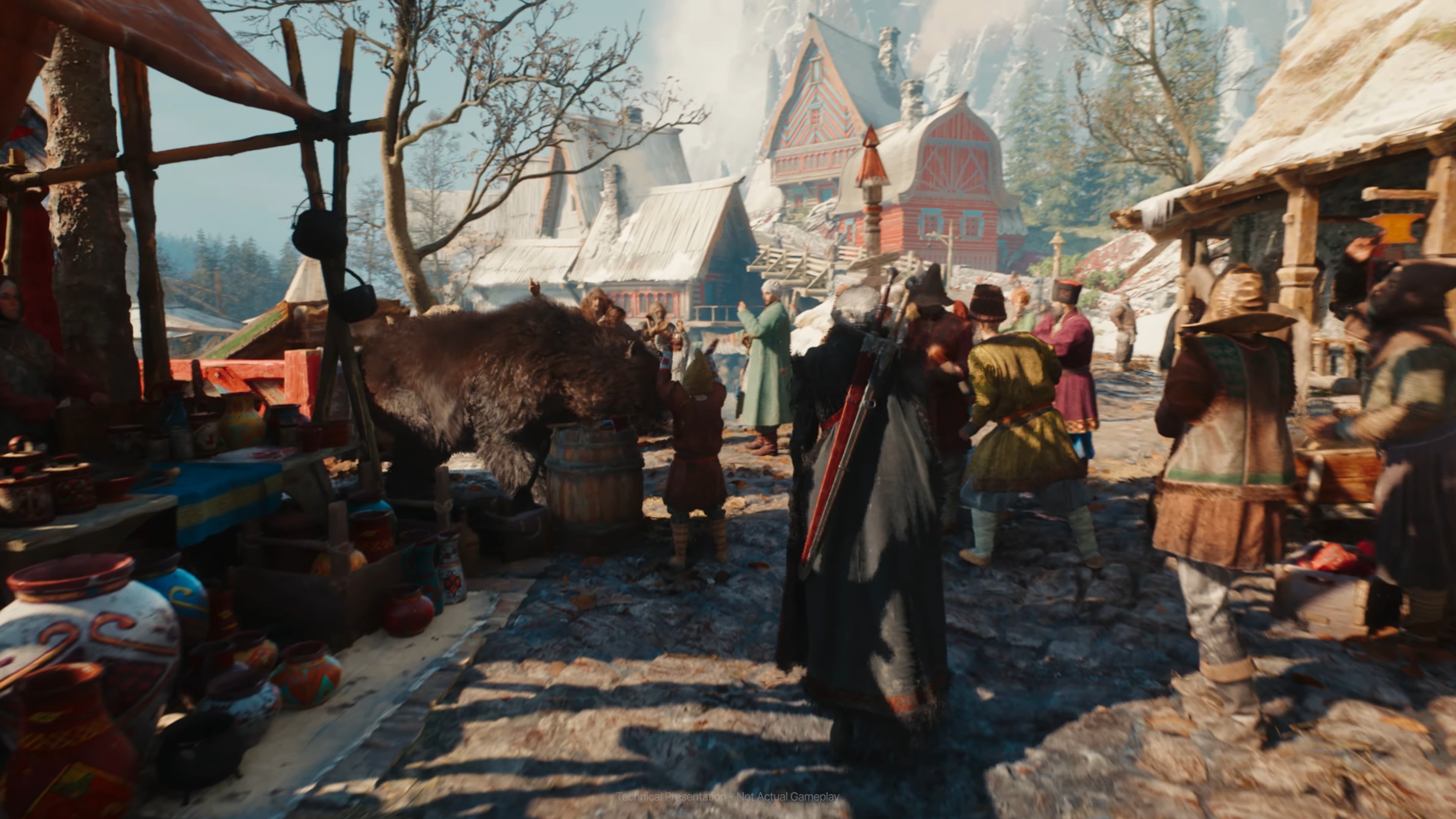 Ciri walks through the streets of The Witcher 4