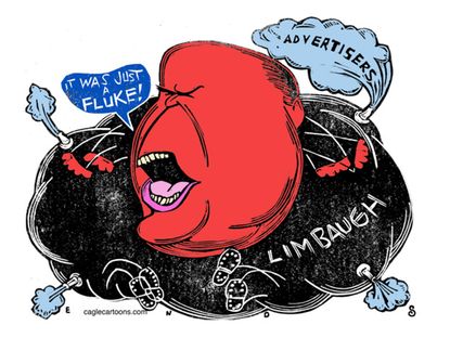 Political cartoon Rush Limbaugh mistake