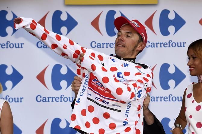 Joaquim Rodriguez (Katusha) leads the mountain competition