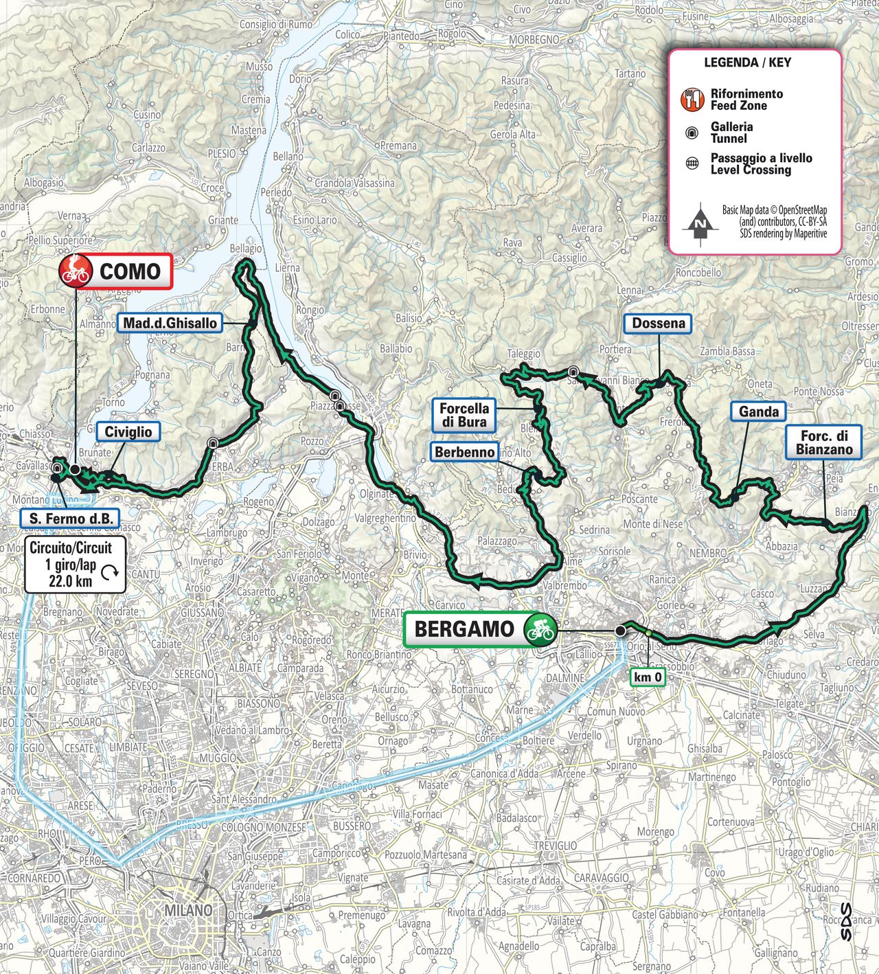 Il Lombardia map 2022
