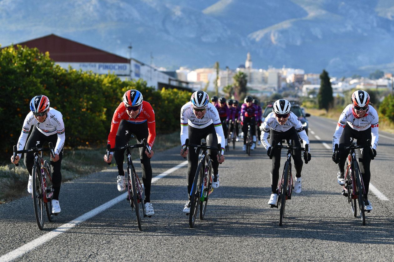 SD Worx shows new jerseys for 2021 with Anna van der Breggen in world champion jersey and Ashely Moolman-Pasio in South African national champion jersey