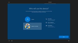 Windows 10 Setup Family in my group option