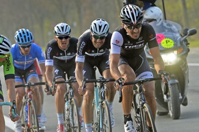 Tom Boonen (Omega Pharma QuickStep) follows Fabian Cancellara