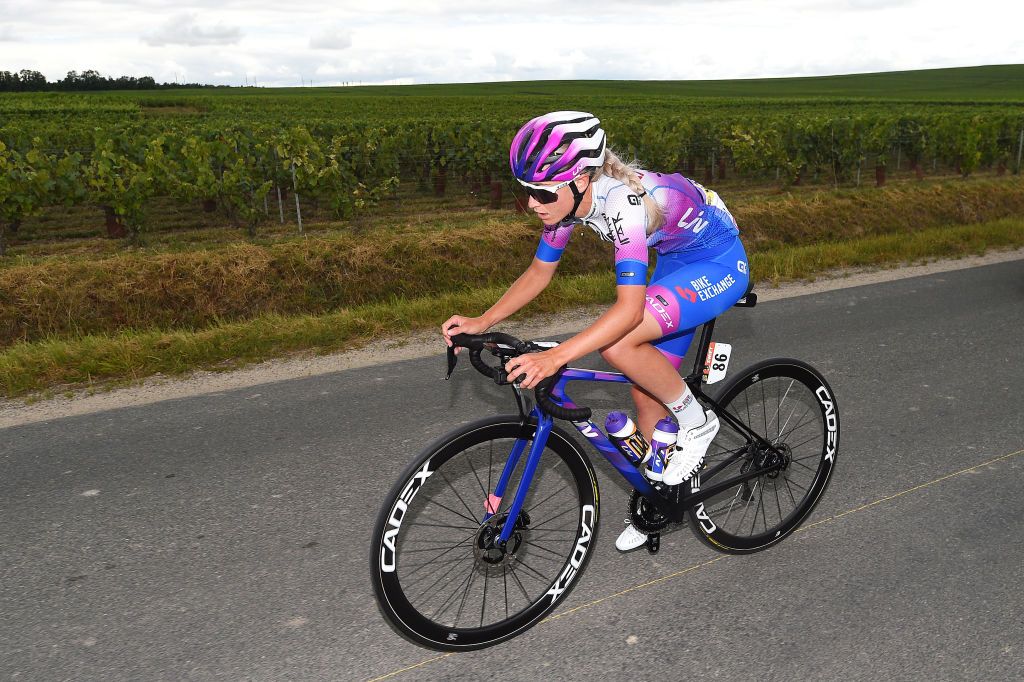 Urska Zigart had to chase the peloton at one point