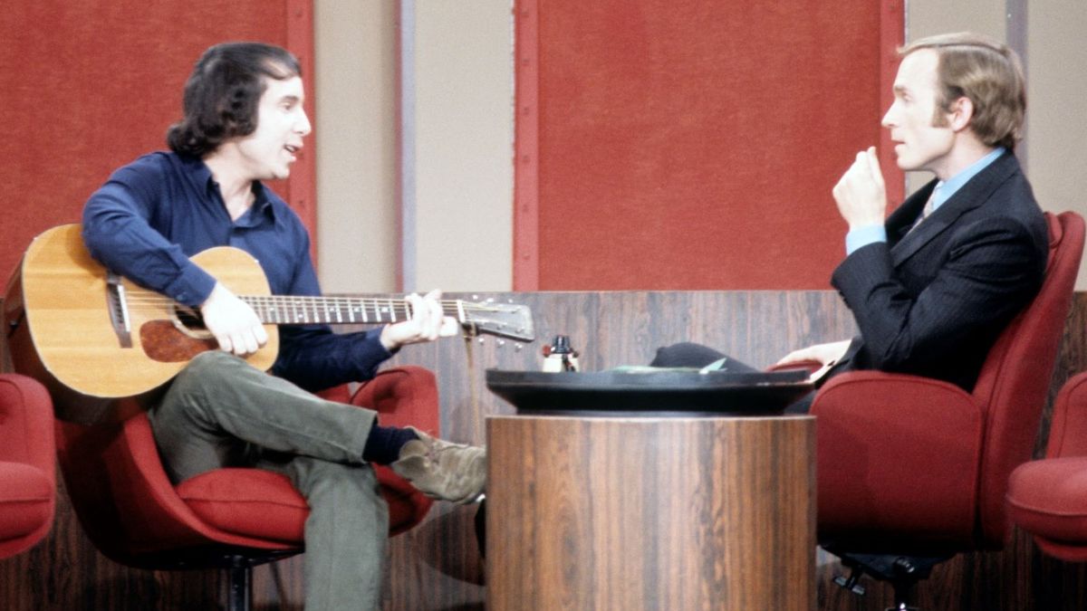 Paul Simon and Dick Cavett on &#039;The Dick Cavett Show&#039; April 9, 1969. 