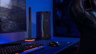 Corsair ONE a200, one of the best gaming PCs, on a desktop