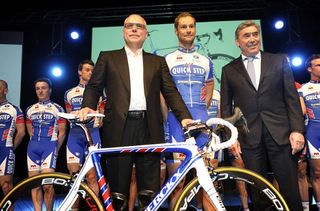 Meet the new boss: Zdenek Bakala, Quick Step team's new owner with Tom Boonen and Eddy Merckx