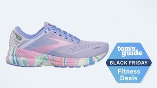 Brooks Adrenaline running shoe in purple and pink colors