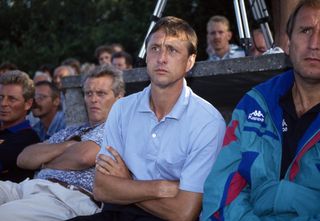 Johan Cruyff (centre) at Barcelona in 1994.