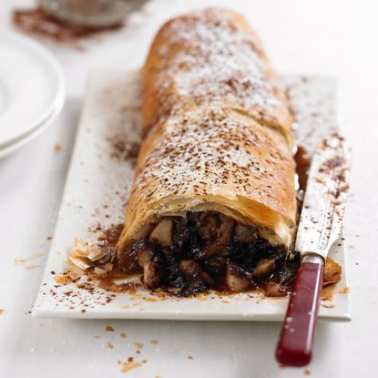 Photo of a chocolate and pear strudel recipe