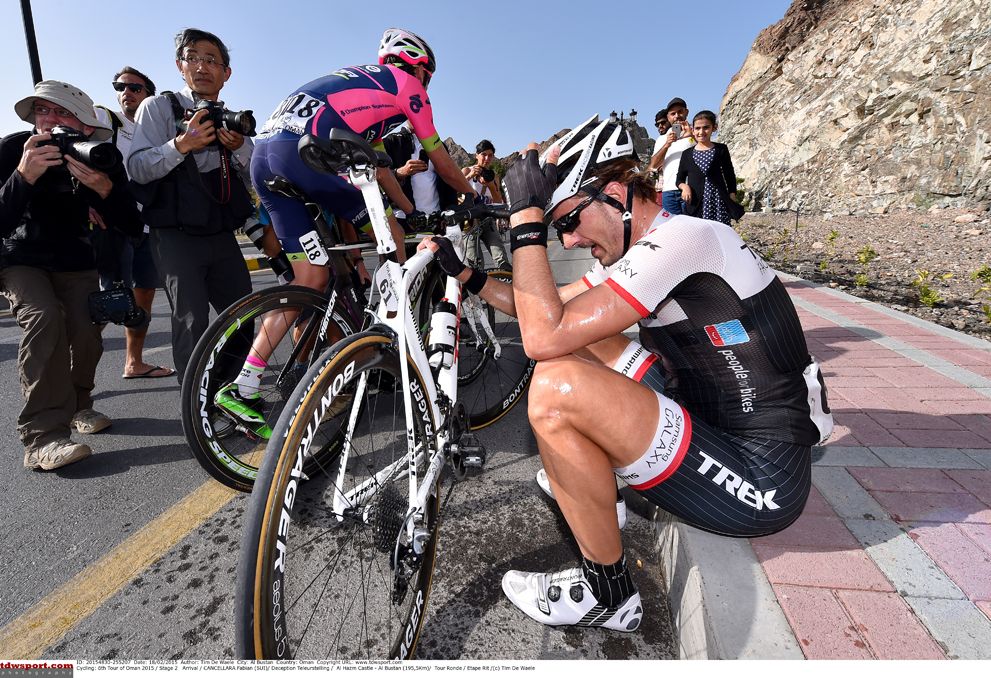 Fabian Cancellara (Trek Factory Racing) takes a moment to catch his breath after winning the stage