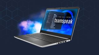 TeamSpeak's new interface shown on a laptop screen
