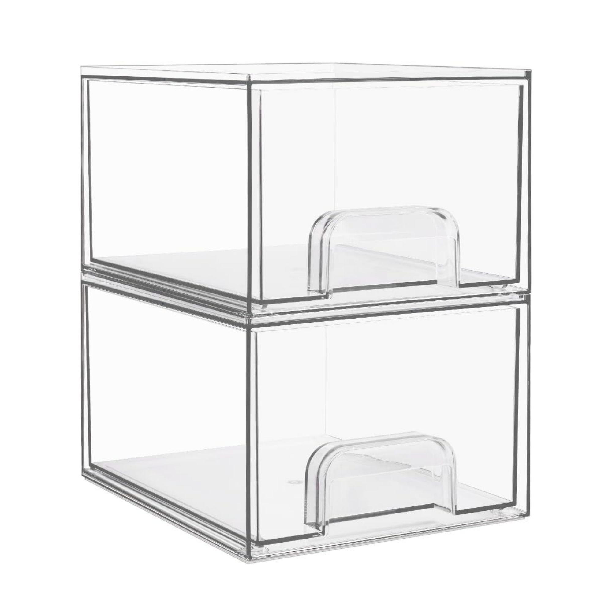 Vtopmart 2 Pack Clear Small Stackable Storage Drawers
