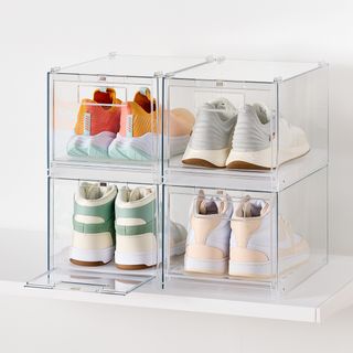 container store, Everything Organizer Small Drop-Front Shoe Box Clear