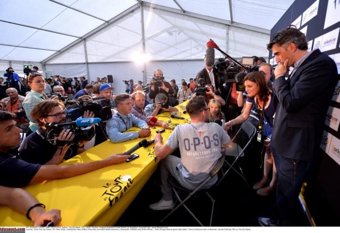 Omega Pharma-Quick Step answering the press' questions