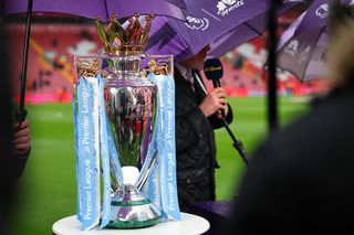 Premier League trophy at Anfield