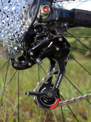 SRAM's iconic X.0 rear derailleur receives a major update with 10-speed Exact Actuation geometry, improved pivot and hardware durability, and an updated look.