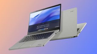 Acer Chromebook Vero 514 promo image on pastel background