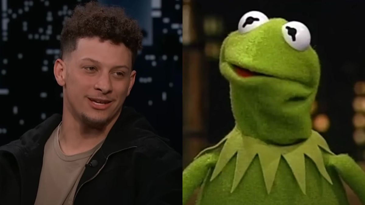 Patrick Mahomes speaks to Jimmy Kimmel, while Kermit the Frog talks to Conan O&#039;Brien