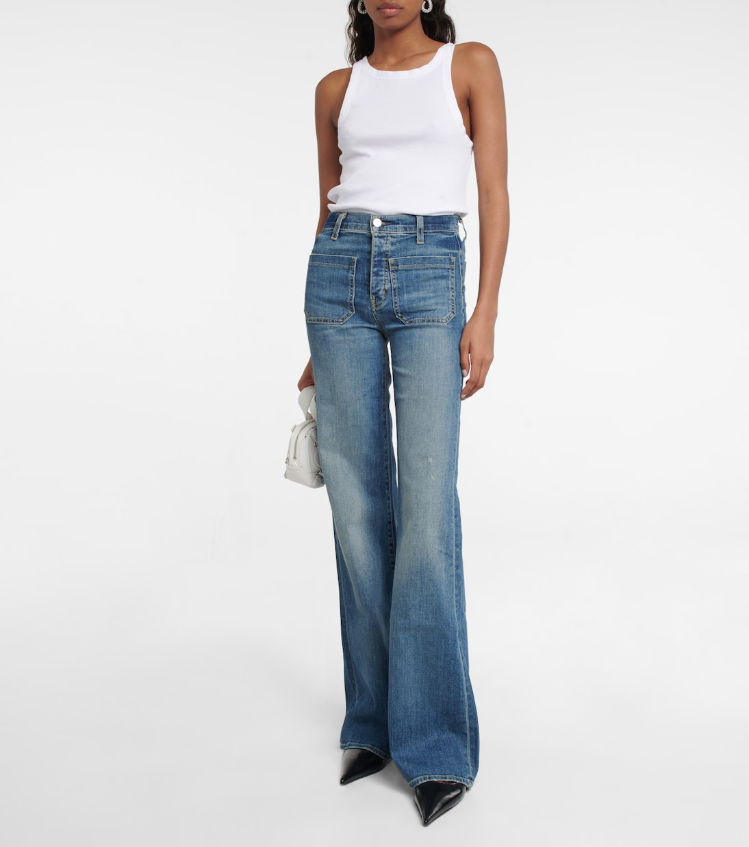 Florence High-Rise Flared Jeans in Blue - Nili Lotan