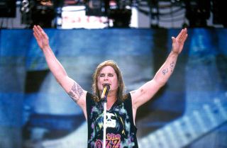 Ozzy Osbourne performing with Black Sabbath at Ozzfest 1997