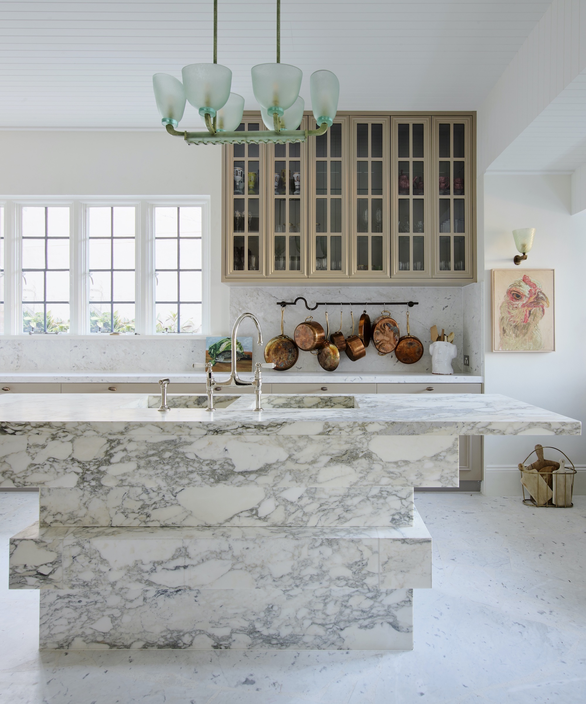 kitchen with MARBLE ISLAND