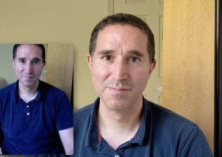Comparison between FaceTime camera and an iPhone SE using Camo Studio, 1080p, daylight.