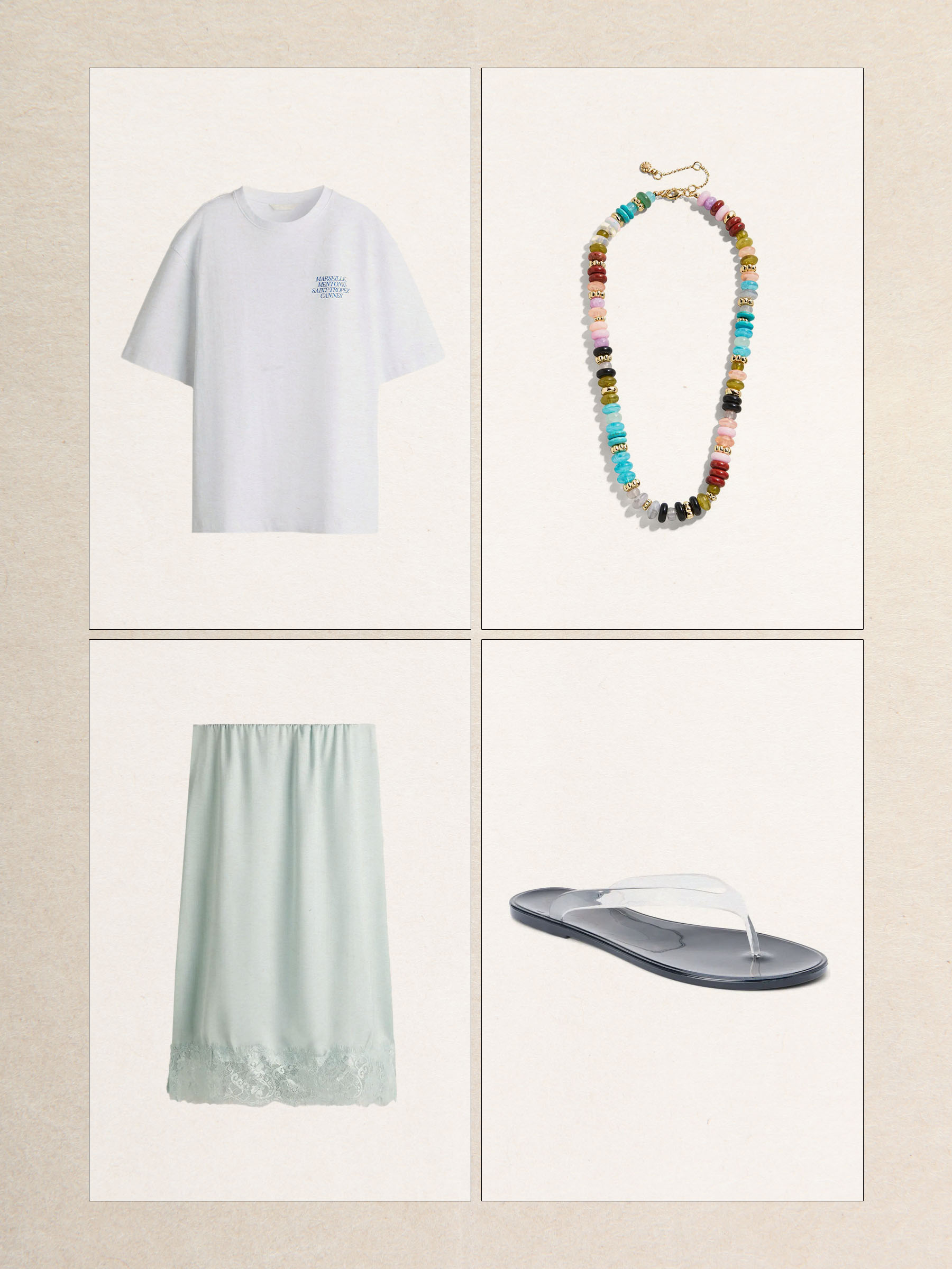 Lace-trim skirt outfit