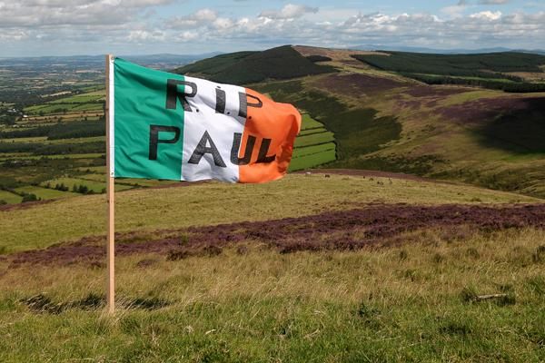 Many tributes to Paul Healion were dotted along the roads.