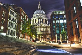 AC/DC projected onto St. Paul's Cathedral