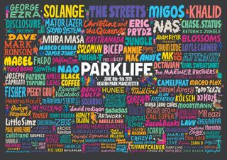 Colourful poster for Parklife 2019