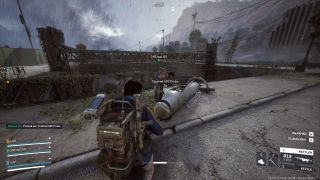 Arc Raiders Arc Synthetic Resin: A player looking at another player breaching and looting an Arc Probe.