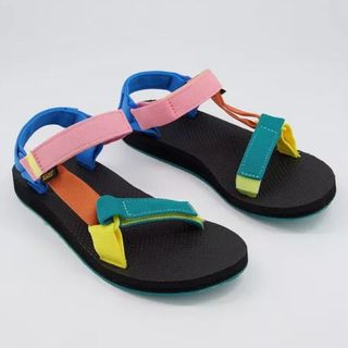teva original rainbow strap flat sandals