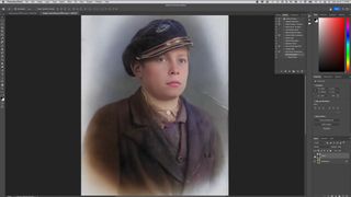 Screenshot of Adobe Photo Restoration Filter in use on old photo