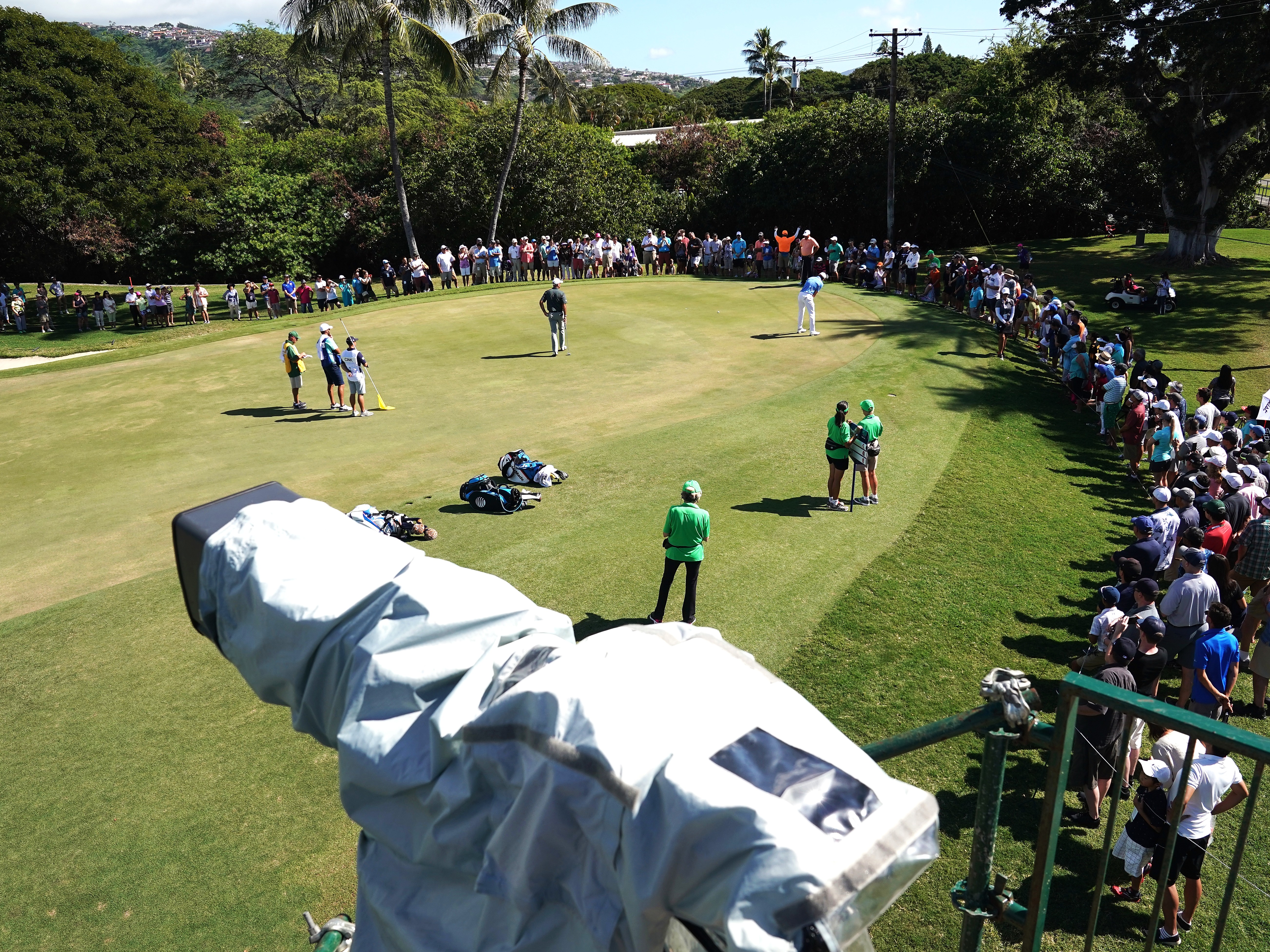 TV camera above a green