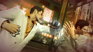 Kiryu fighting a thug