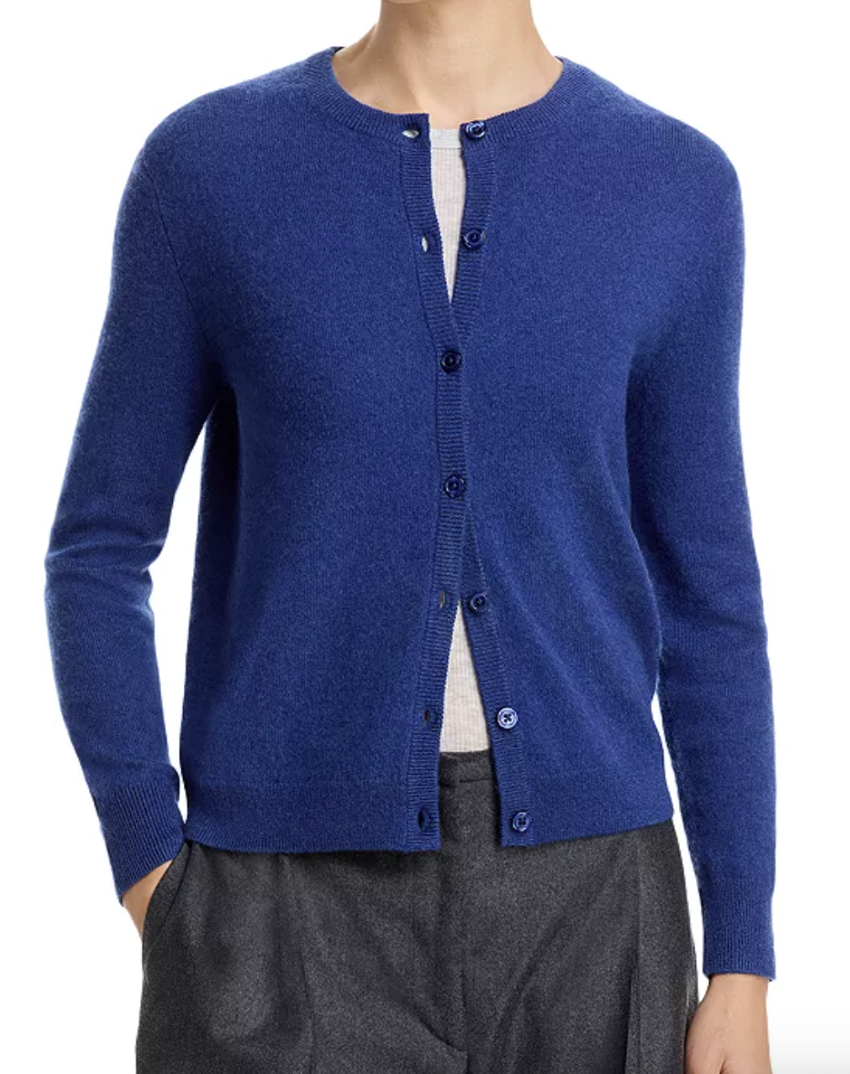 C by Bloomingdale's Cashmere, 100% Cashmere Crewneck Cardigan Sweater